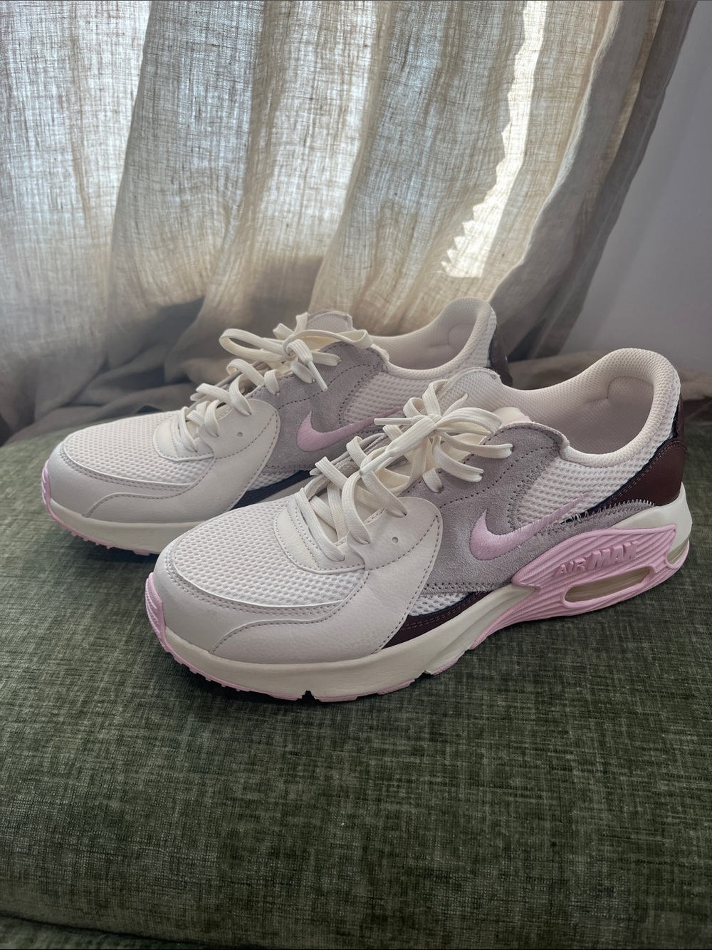 Nike Women’s Air Max Sneakers - White, Light Pink & Dark Plum